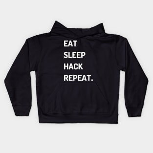 Eat Sleep Hack Repeat Kids Hoodie